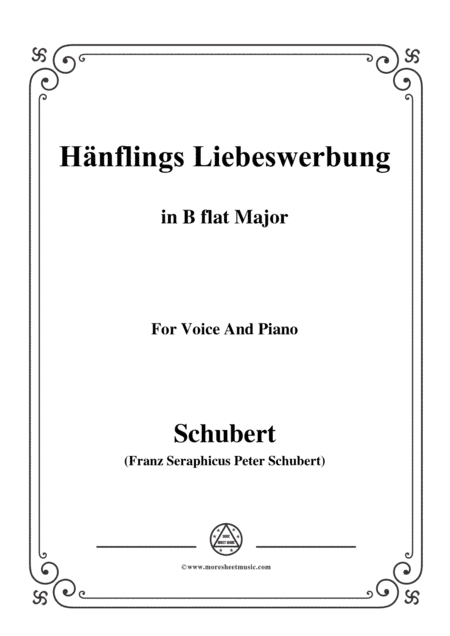 Schubert-Hanflings Liebeswerbung in B flat Major,for voice and piano (arr. MSM)
