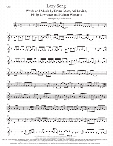 The Lazy Song (arr. Kevin Busse)