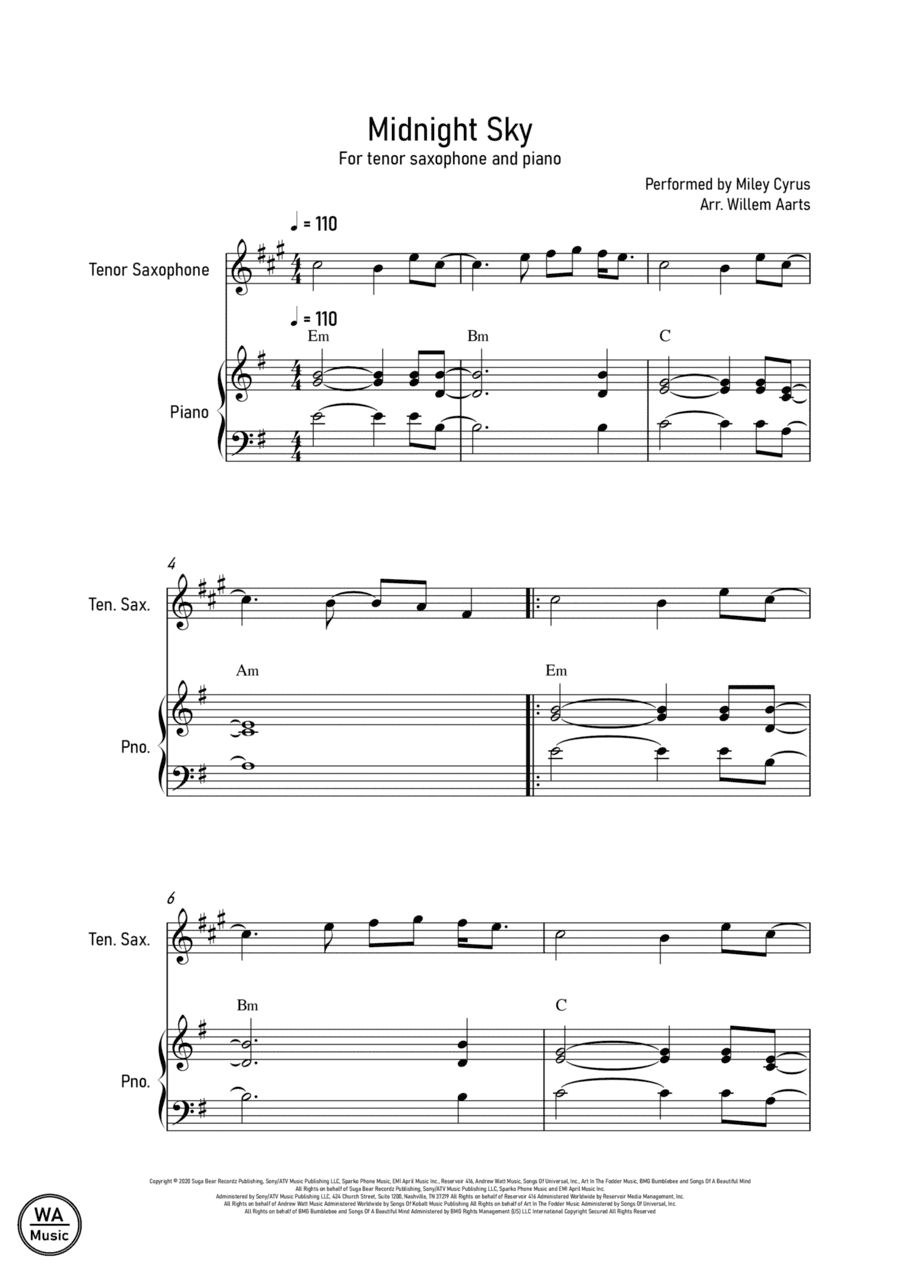Midnight Sky (arr. Willem Aarts)