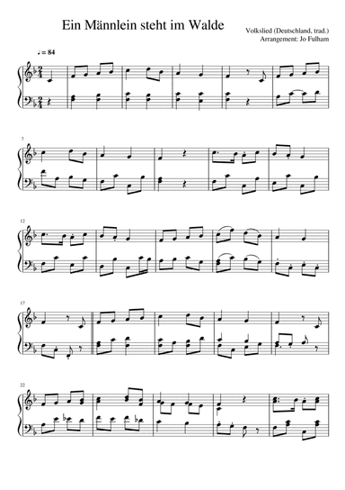 Ein Männlein steht im Walde (arr. Jo Fulham)