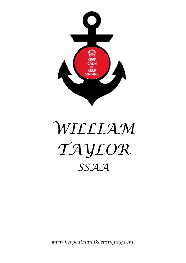 William Taylor SSA (arr. Debbie Warren)
