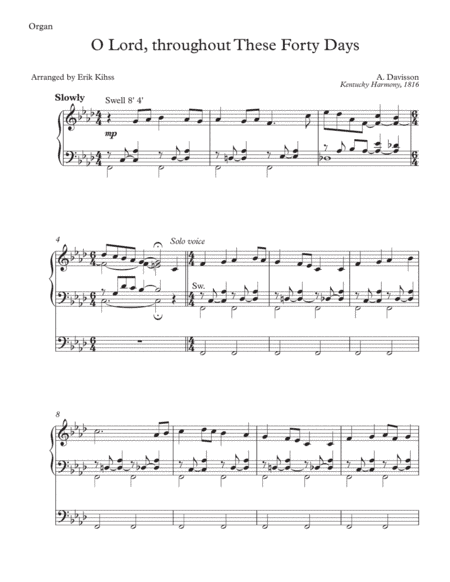 O Lord, throughout These Forty Days (Consolation) - Organ Prelude by Erik Kihss (arr. Erik Kihss)