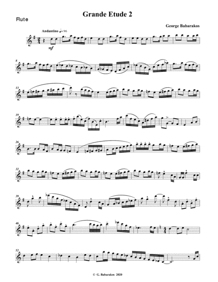 Flute Grande Etude II - Based On Greek Trad.Themes