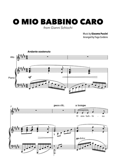 O Mio Babbino Caro (arr. Tiago Cordeiro)