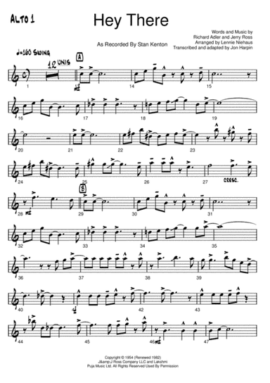 Hey There (arr. Arranged by Lennie Niehaus Transcribed and adapted by Jon Harpin)