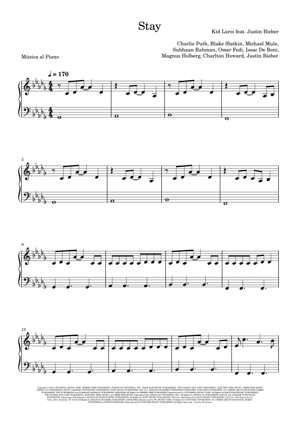 Stay (arr. Música al Piano)