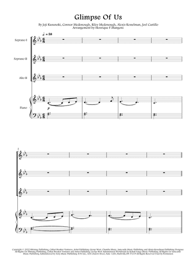 Glimpse Of Us (arr. Henrique F Mangoni)