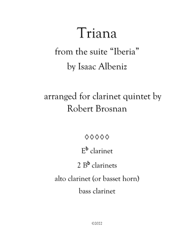 Triana (from the suite "Iberia") (arr. Robert Brosnan)