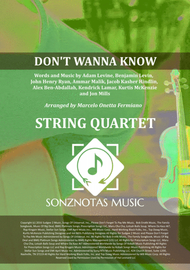 Don't Wanna Know (arr. Marcelo Onetta Fermiano)