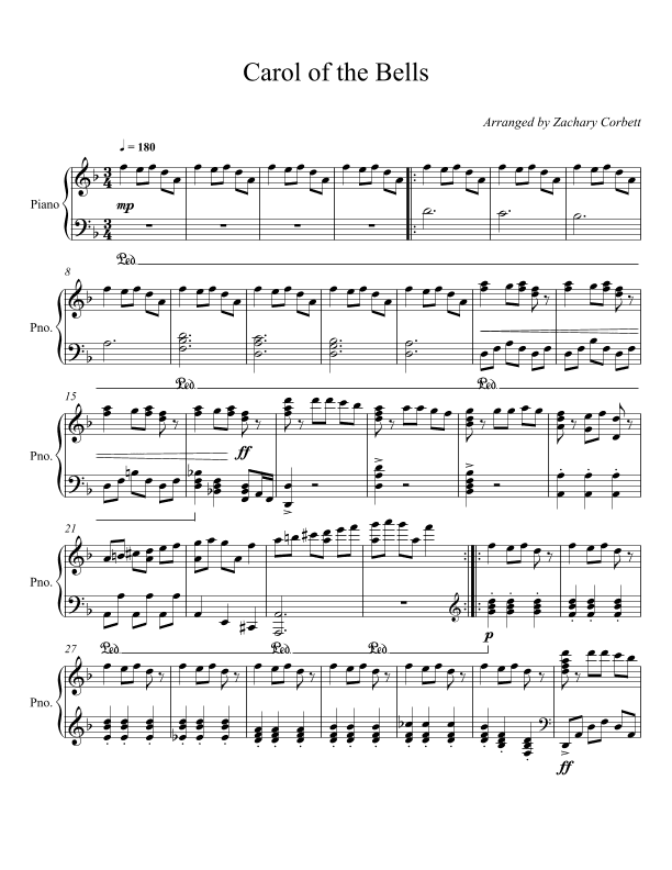 Carol of the Bells (arr. Zachary Corbett)