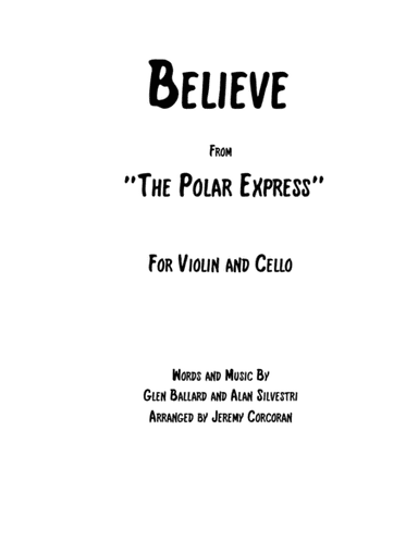 Believe (arr. Jeremy Corcoran)