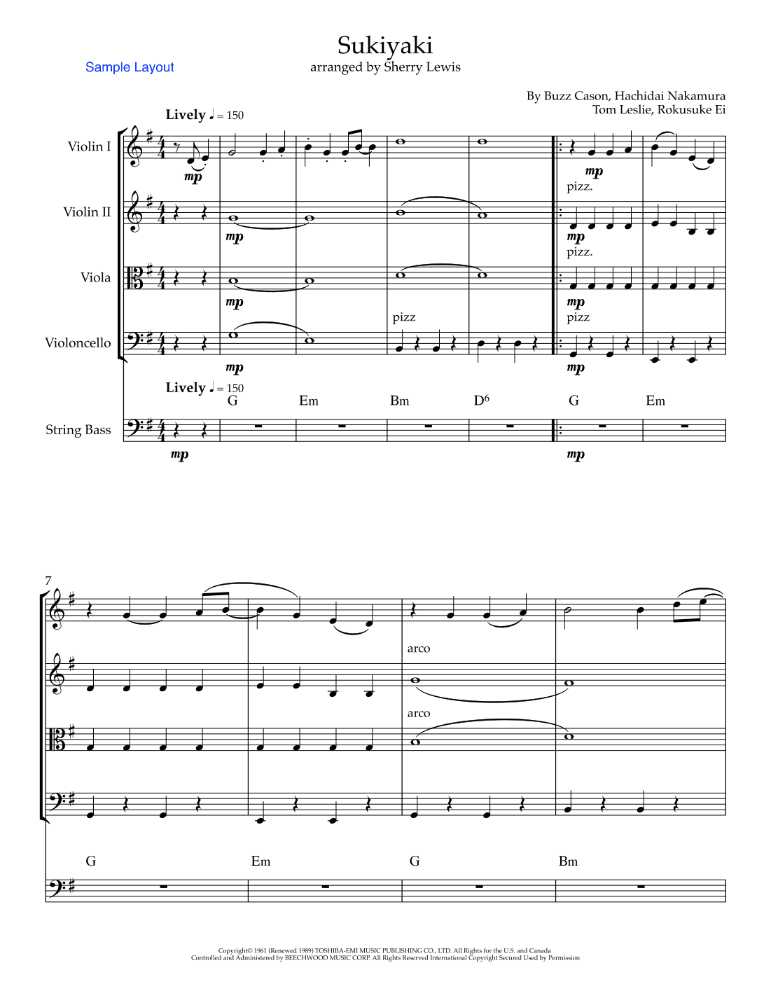 Sukiyaki (arr. Sherry Lewis)