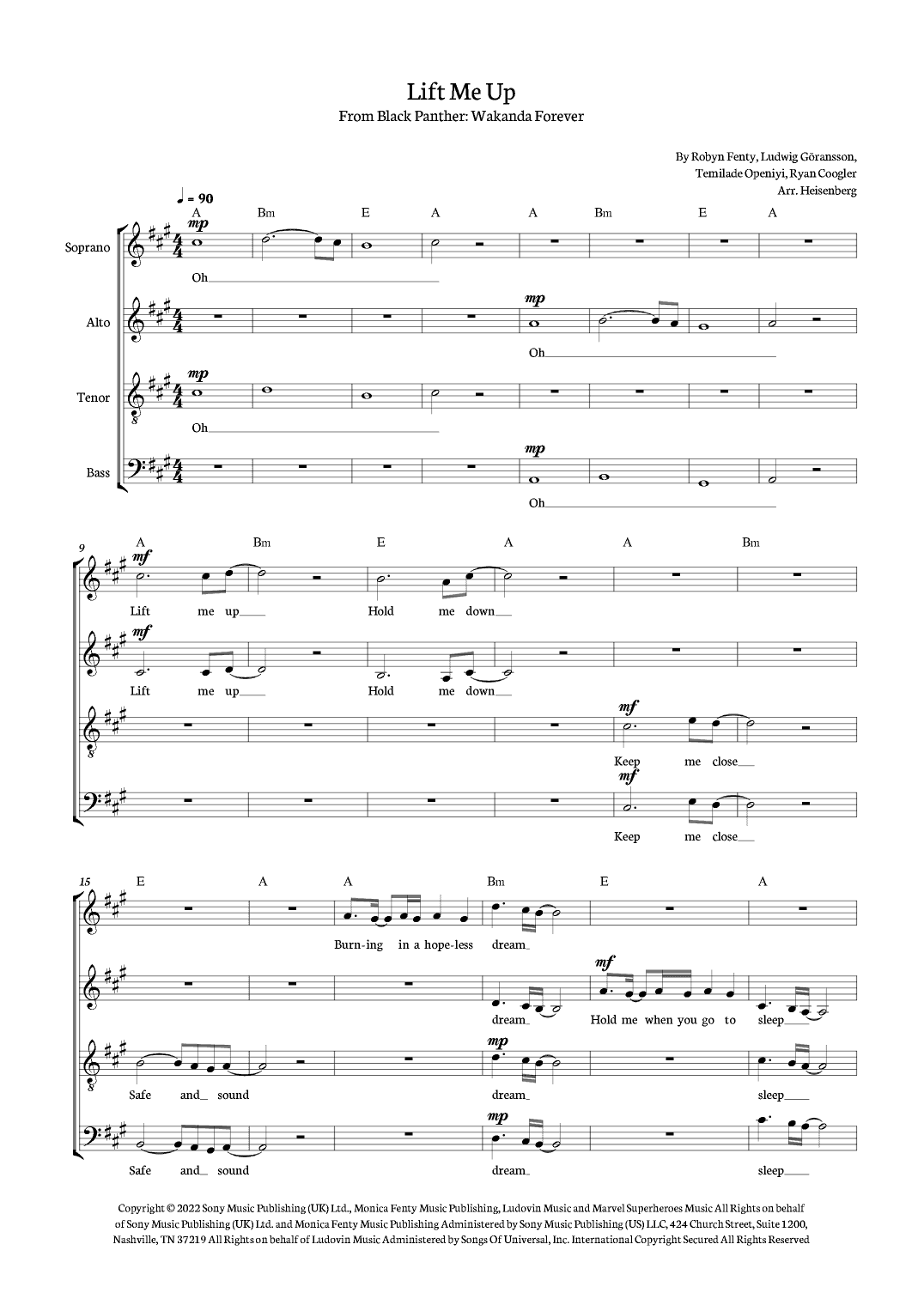 Lift Me Up (arr. Heisenberg)