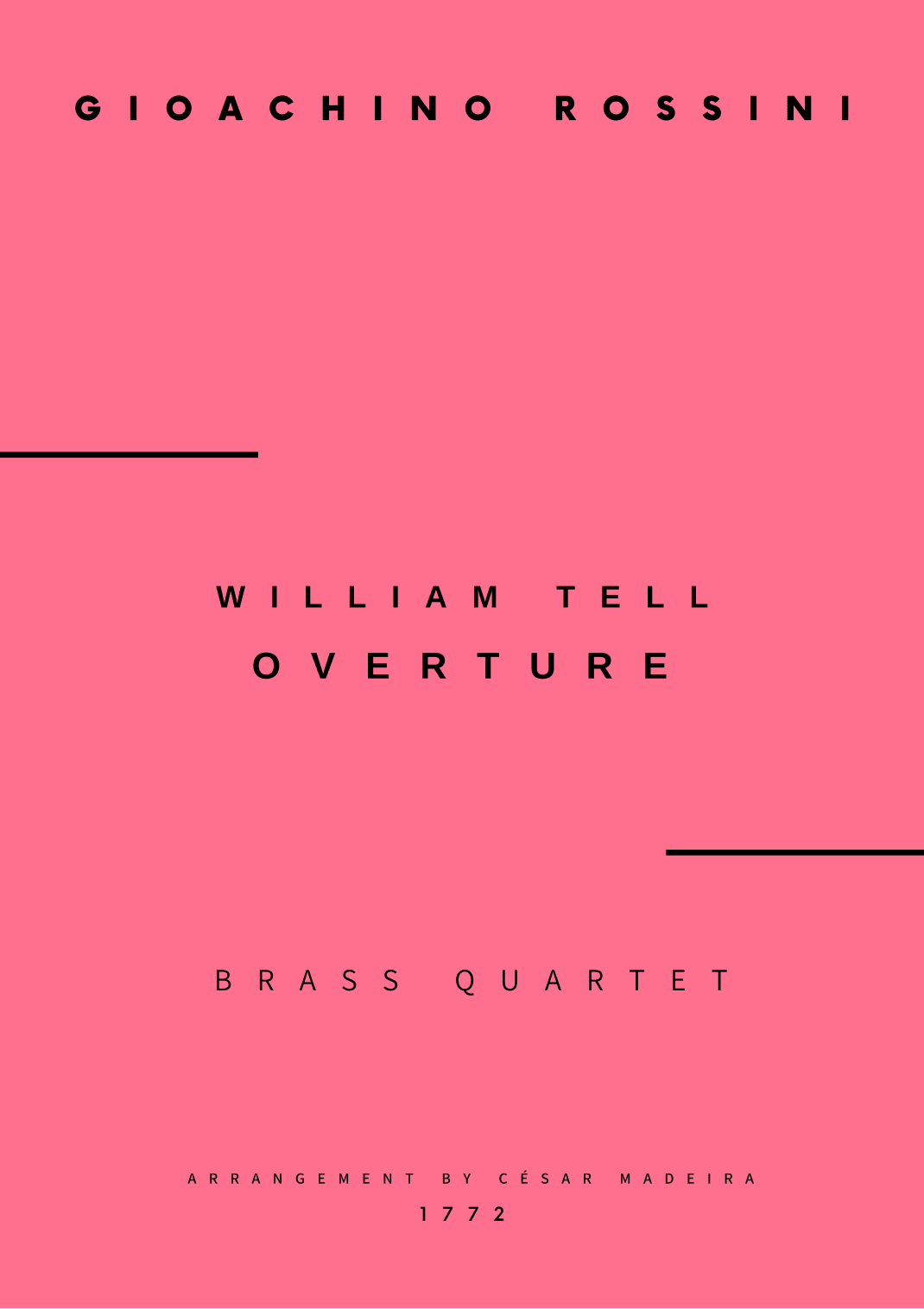 William Tell Overture - Brass Quartet (Full Score) - Score Only (arr. César Madeira)