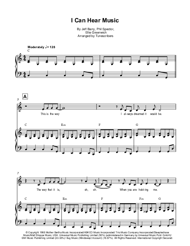 I Can Hear Music (arr. Tunescribers)