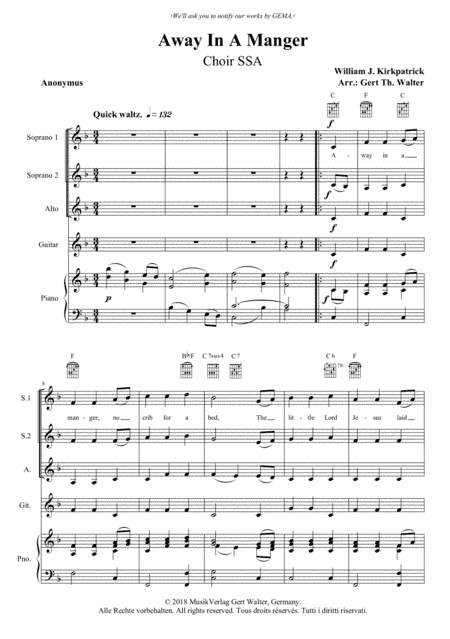 Away In A Manger (2nd. version) (arr. Gert Th. Walter)
