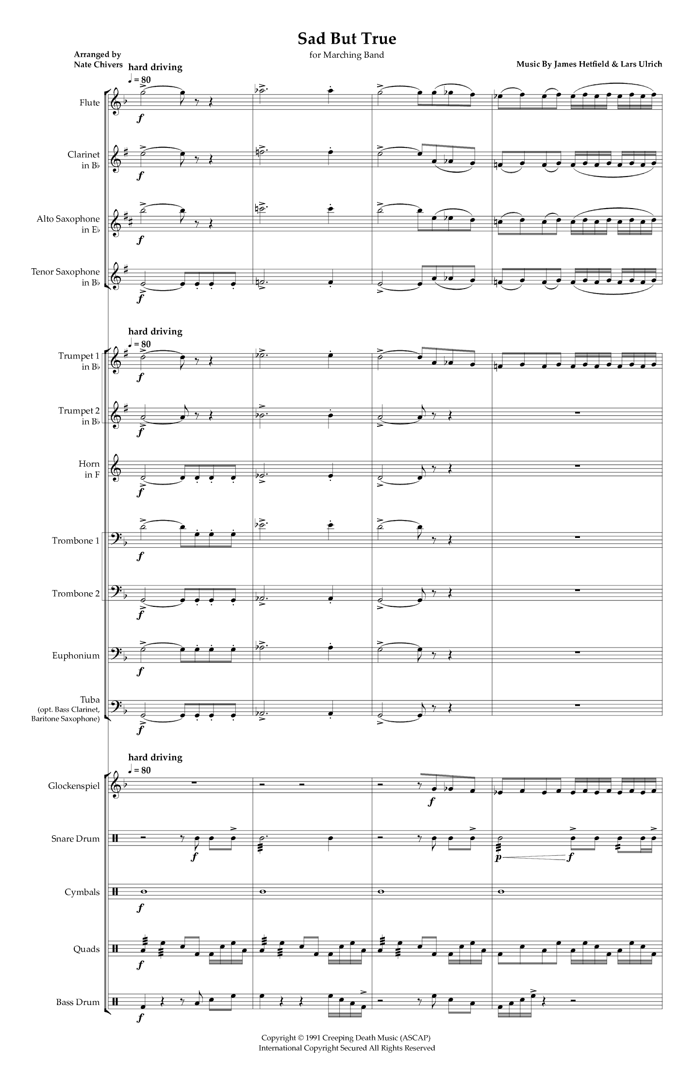 Sad But True (arr. Nate Chivers)