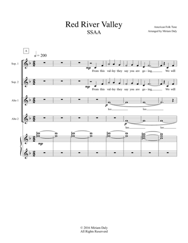 Red River Valley (arr. Miriam Daly)