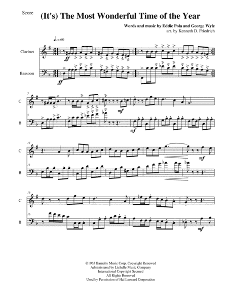 The Most Wonderful Time Of The Year (arr. Kenneth D. Friedrich)