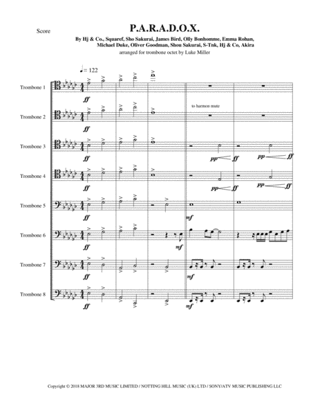 P.a.r.a.d.o.x (arr. Luke Miller)