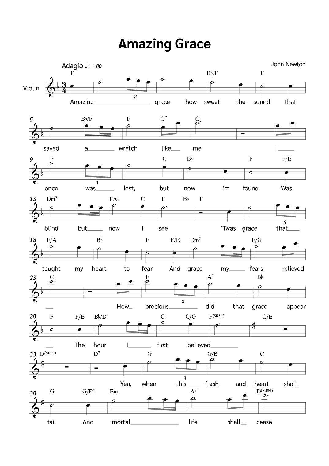 Amazing Grace (arr. Jackson Spindler)
