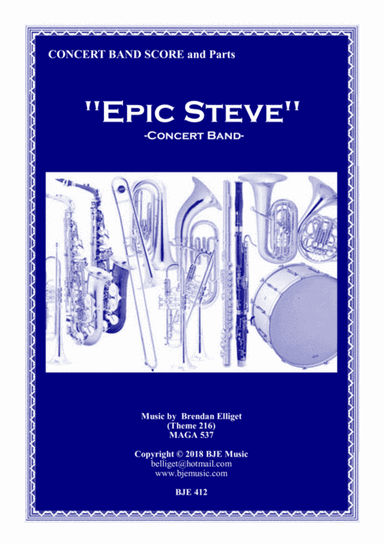Epic Steve - Concert Band Score and Parts PDF