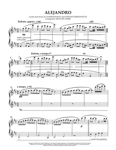 Alejandro (arr. Michael Sobie)