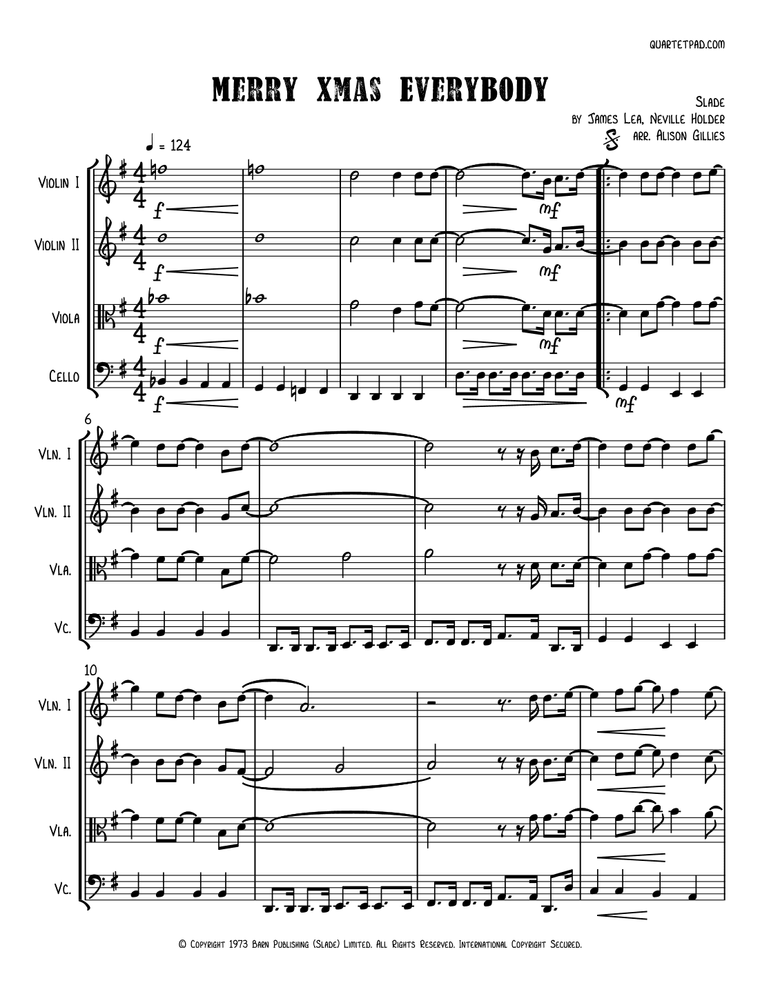 Merry Xmas Everybody (arr. Alison Gillies)