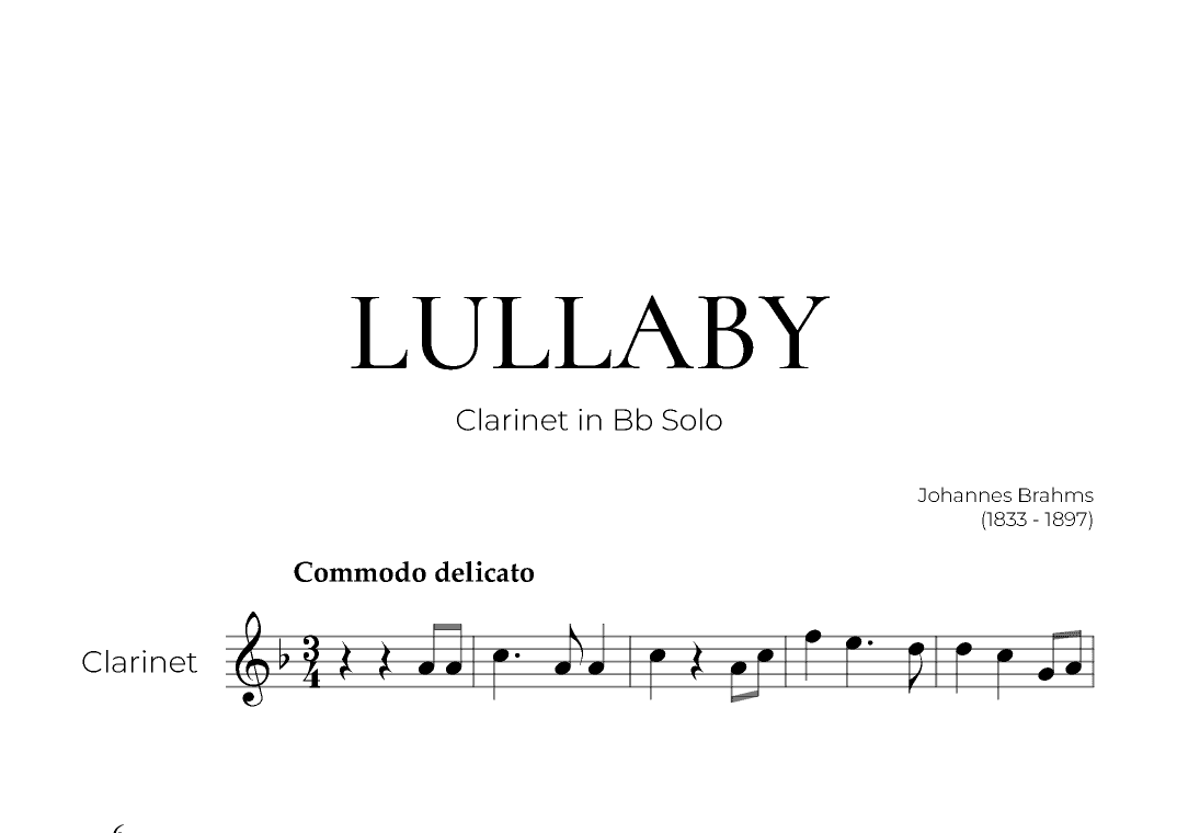 Lullaby (Clarinet Solo) - Johannes Brahms (arr. Pedro Merendi)