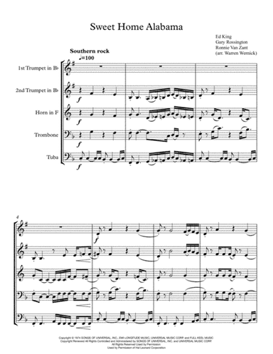 Sweet Home Alabama (arr. Warren Wernick)