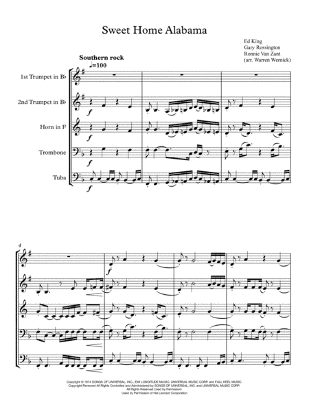Sweet Home Alabama (arr. Warren Wernick)