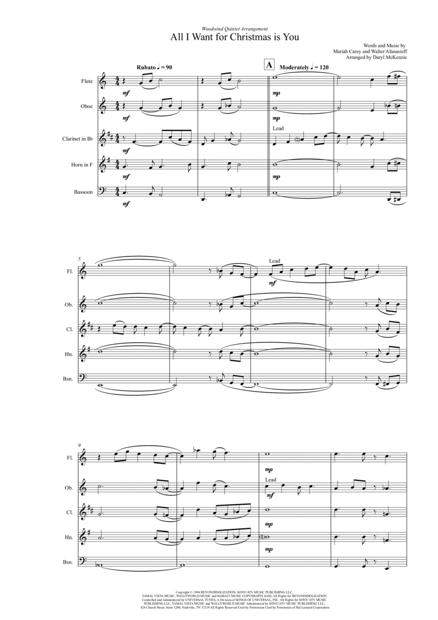All I Want For Christmas Is You (arr. Daryl McKenzie)