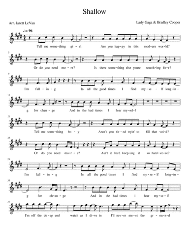 Shallow (arr. Jarett LeVan)