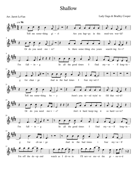 Shallow (arr. Jarett LeVan)
