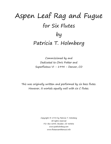Aspen Leaf Rag and Fugue for Six Flutes