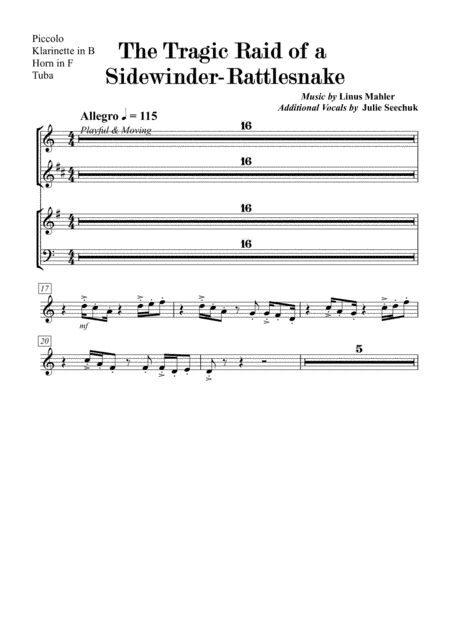 The Tragic Raid of a Sidewinder-Rattlesnake - Woods + Brass