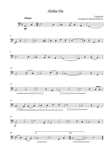 Aloha Oe (arr. Kaiserin Rebecca)