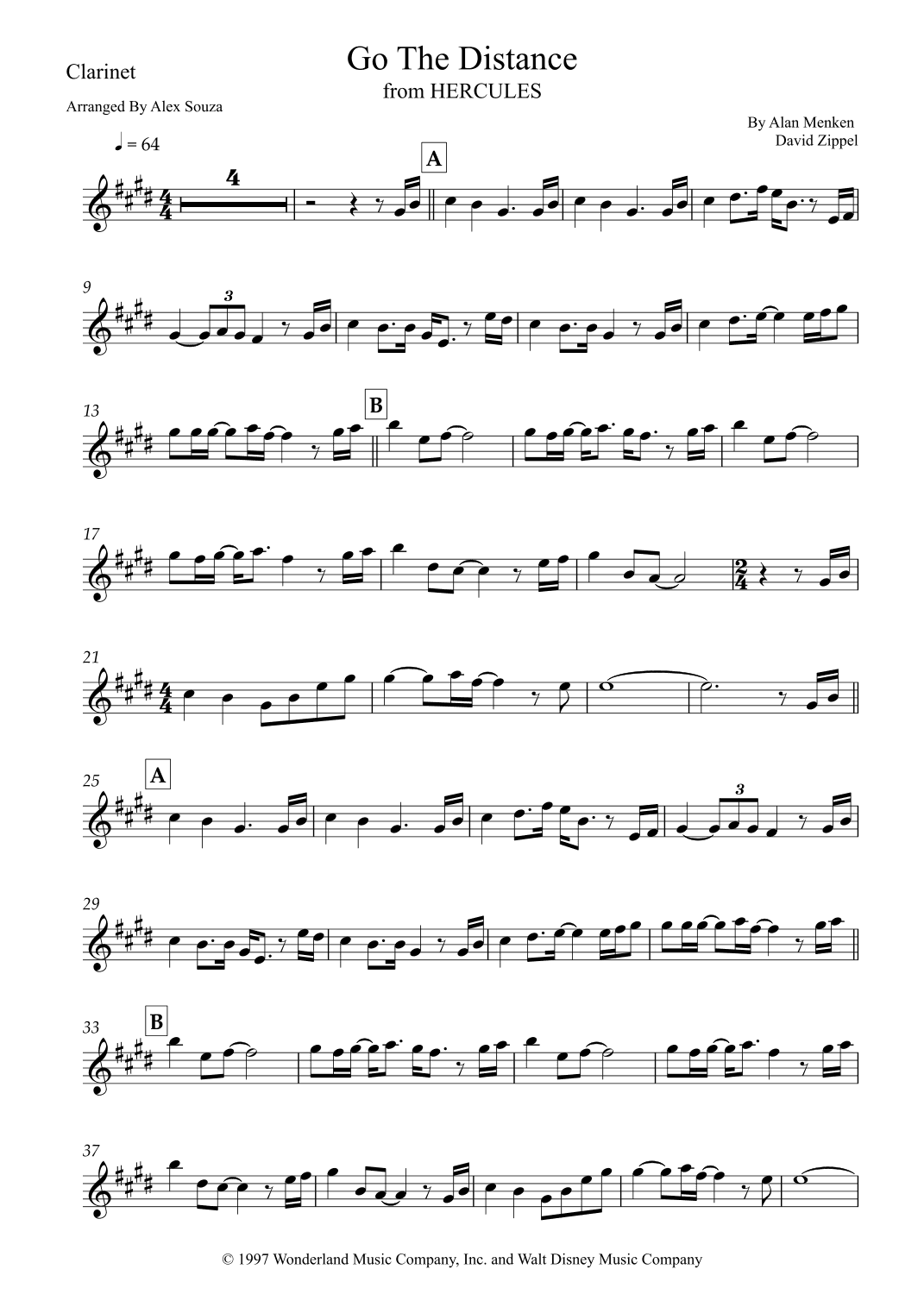 Go The Distance (arr. Alex Souza)