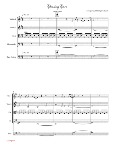 Chasing Cars (arr. KMPeñaflor-Malado)