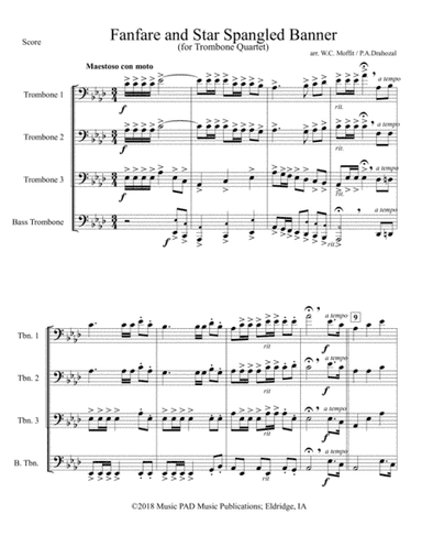 Star Spangled Banner (National Anthem of the United States) with Fanfare (Trombone Quartet) (arr. Peter A. Drahozal)