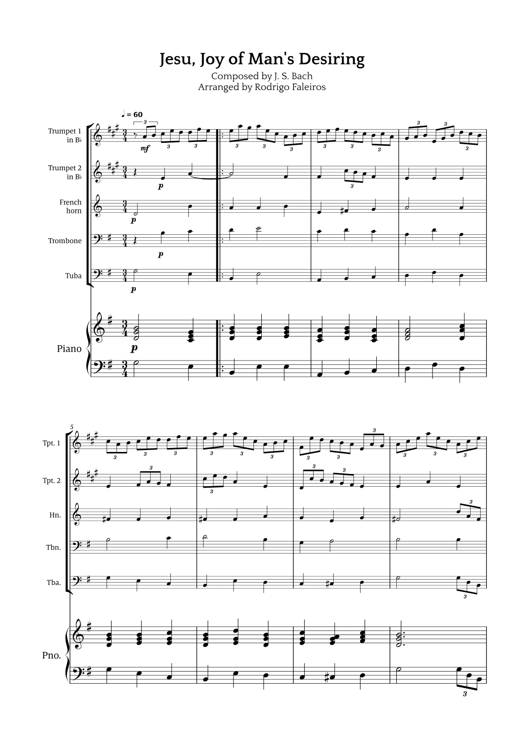 Jesu, Joy of Man's Desiring (arr. Rodrigo Faleiros)