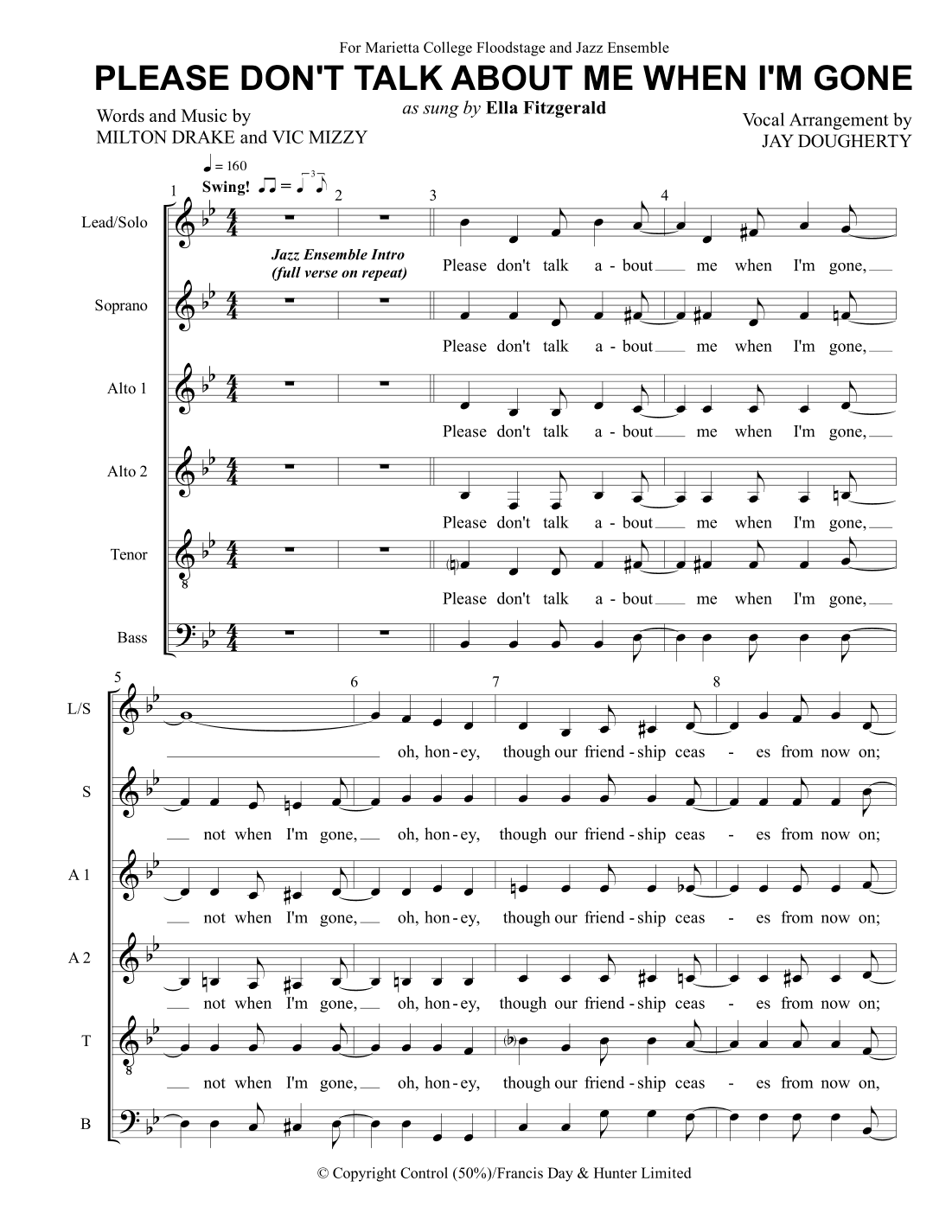 Please Don't Talk About Me When I'm Gone (arr. Jay Dougherty)