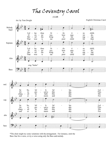 The Coventry Carol (arr. Tom Dwight)