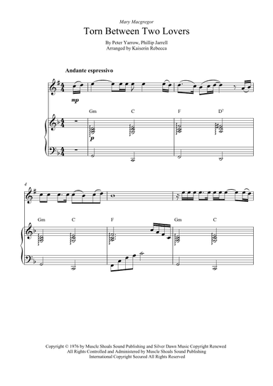 Torn Between Two Lovers (arr. Kaiserin Rebecca)