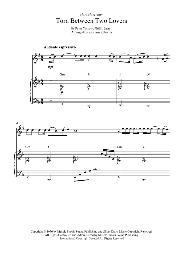 Torn Between Two Lovers (arr. Kaiserin Rebecca)