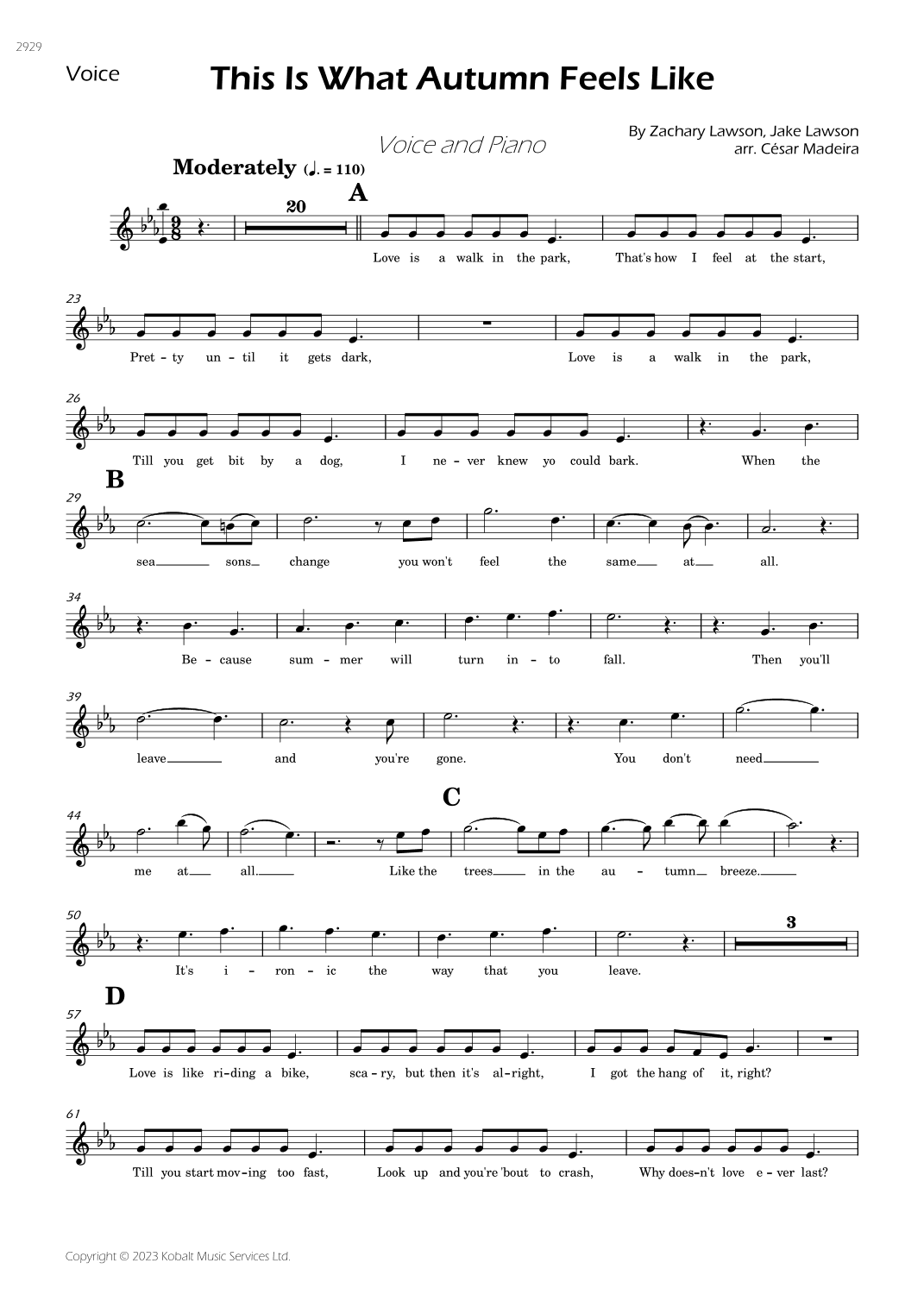 This Is What Autumn Feels Like (arr. César Madeira)