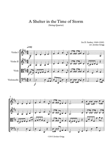 A Shelter in the Time of Storm (String Quartet) (arr. Jordan Grigg)