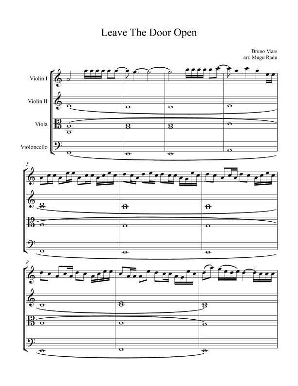 Leave The Door Open (arr. Mugu Radu)