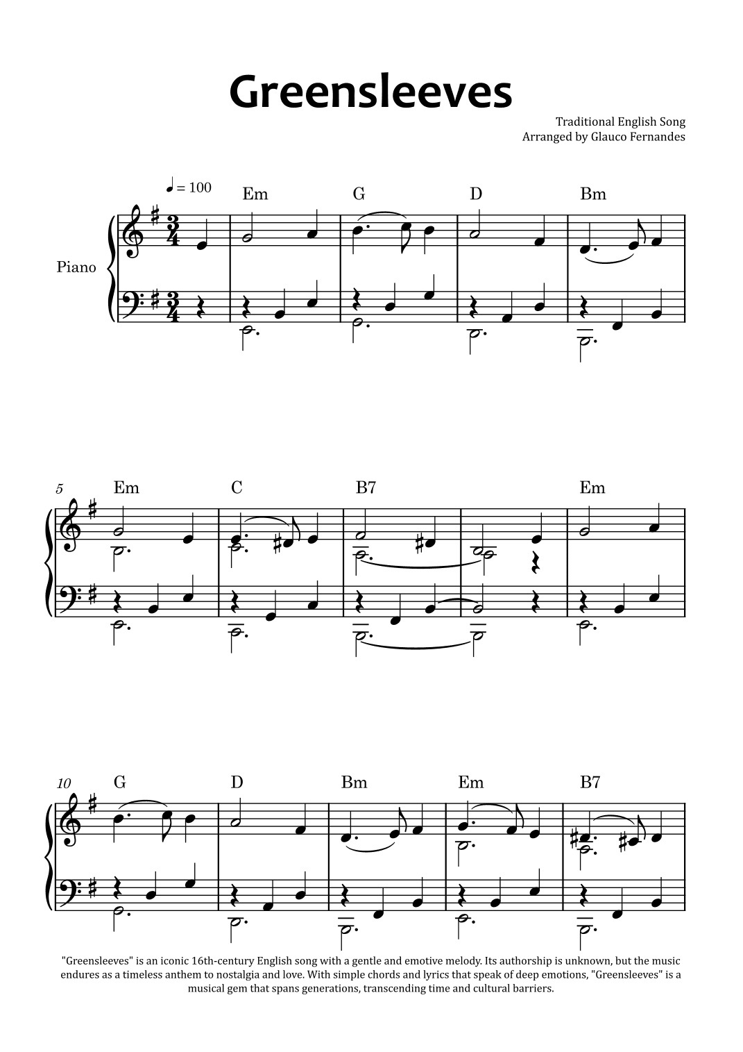 Greensleeves (arr. Glauco Fernandes)