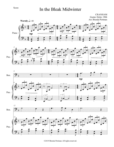 In the Bleak Midwinter (bassoon/piano), arr. Brenda Portman (arr. Brenda Portman)
